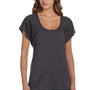 Bella + Canvas Womens Flowy Short Sleeve Scoop Neck T-Shirt - Heather Dark Grey