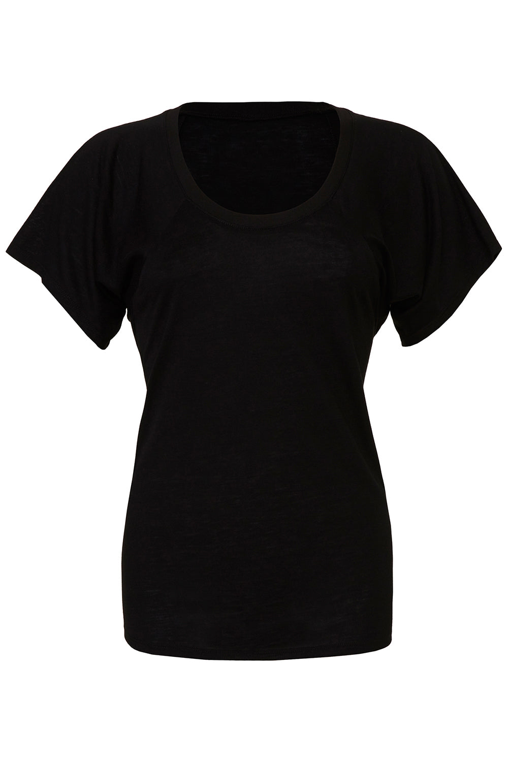 Bella + Canvas B8801/8801 Womens Flowy Short Sleeve Scoop Neck T-Shirt Black Flat Front