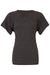 Bella + Canvas B8801/8801 Womens Flowy Short Sleeve Scoop Neck T-Shirt Heather Dark Grey Flat Front
