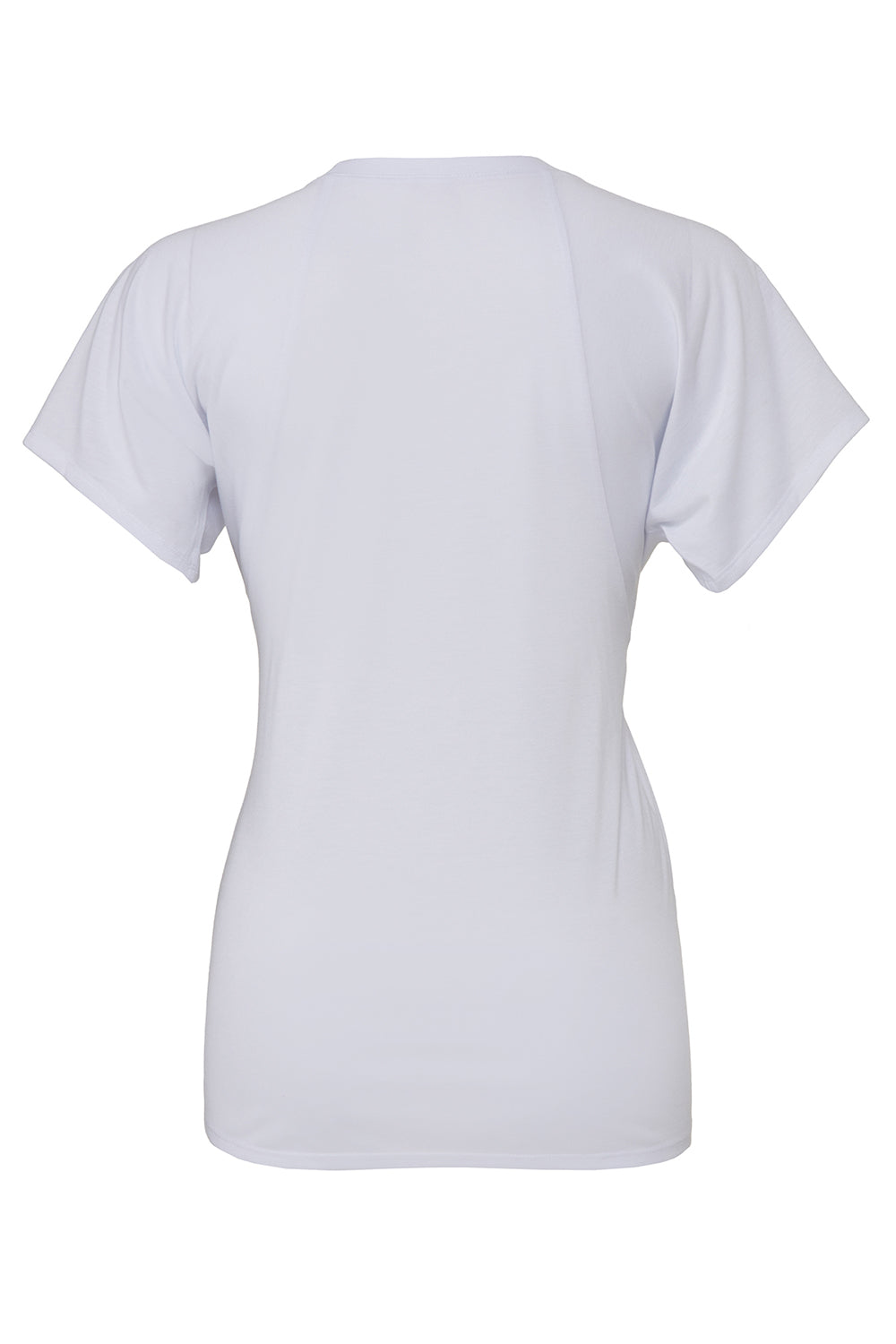 Bella + Canvas B8801/8801 Womens Flowy Short Sleeve Scoop Neck T-Shirt White Flat Back