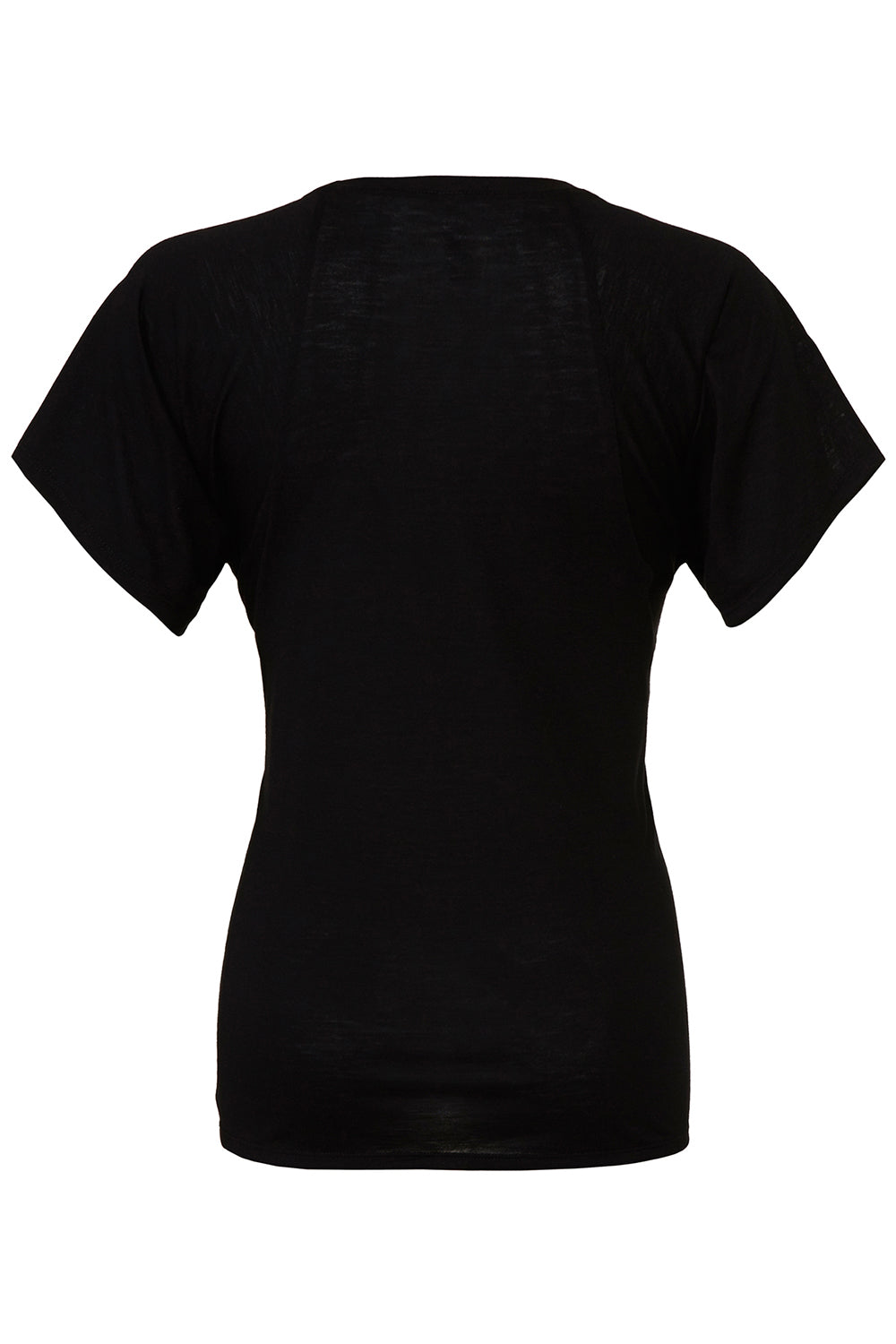 Bella + Canvas B8801/8801 Womens Flowy Short Sleeve Scoop Neck T-Shirt Black Flat Back