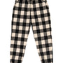Burnside Mens Flannel Jogger Sweatpants w/ Pockets - Ecru/Black