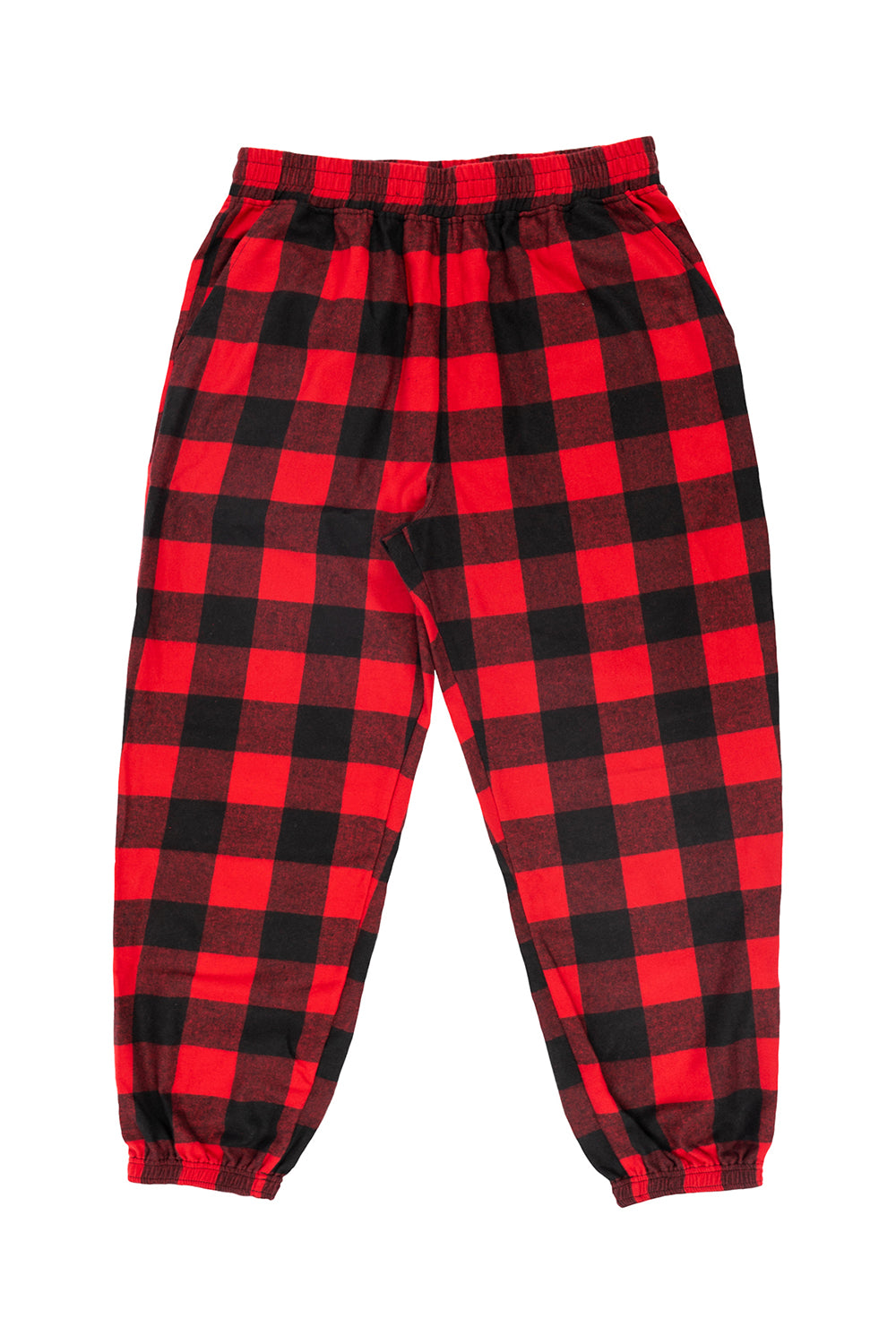 Burnside B8810 Mens Flannel Jogger Sweatpants w/ Pockets Buffalo Plaid Flat Front