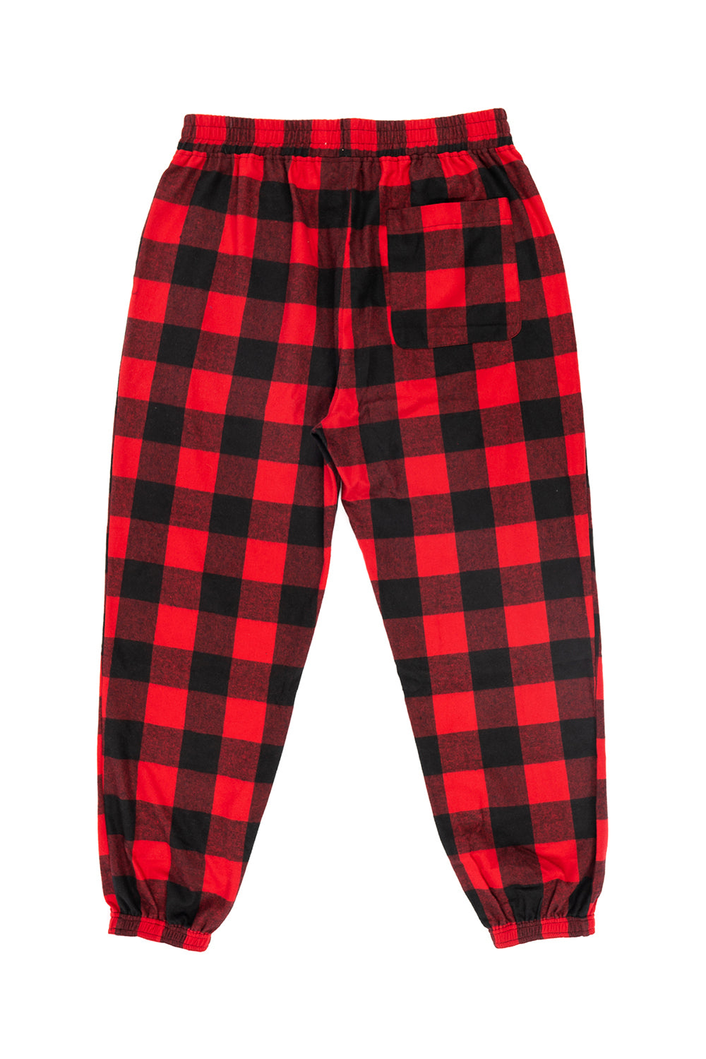 Burnside B8810 Mens Flannel Jogger Sweatpants w/ Pockets Buffalo Plaid Flat Back