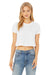 Bella + Canvas B8882/8882 Womens Flowy Cropped Short Sleeve Crewneck T-Shirt White Model Front
