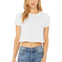 Bella + Canvas Womens Flowy Cropped Short Sleeve Crewneck T-Shirt - White