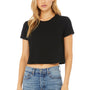 Bella + Canvas Womens Flowy Cropped Short Sleeve Crewneck T-Shirt - Black