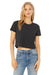 Bella + Canvas B8882/8882 Womens Flowy Cropped Short Sleeve Crewneck T-Shirt Heather Dark Grey Model Front