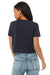 Bella + Canvas B8882/8882 Womens Flowy Cropped Short Sleeve Crewneck T-Shirt Heather Navy Blue Model Back