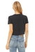 Bella + Canvas B8882/8882 Womens Flowy Cropped Short Sleeve Crewneck T-Shirt Heather Dark Grey Model Back