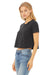 Bella + Canvas B8882/8882 Womens Flowy Cropped Short Sleeve Crewneck T-Shirt Heather Dark Grey Model 3Q