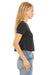 Bella + Canvas B8882/8882 Womens Flowy Cropped Short Sleeve Crewneck T-Shirt Heather Dark Grey Model Side