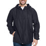 Burnside Mens Water Resistant Full Zip Hooded Windbreaker Jacket - Black