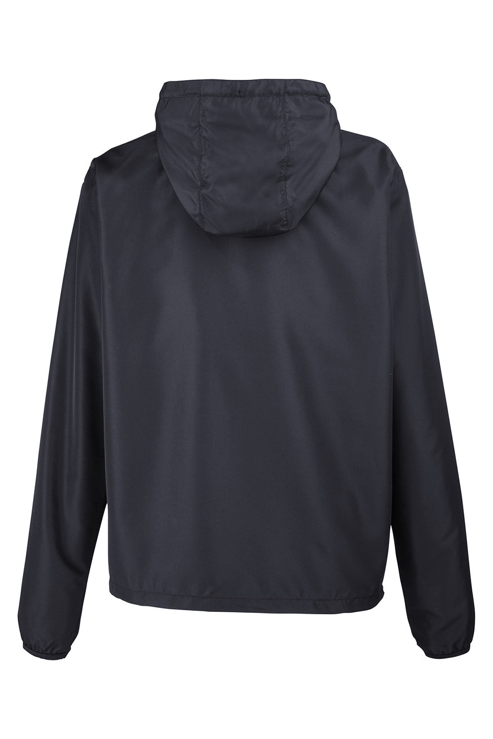 Burnside B9754 Mens Water Resistant Full Zip Hooded Windbreaker Jacket Black Flat Back