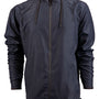 Burnside Mens Water Resistant Full Zip Hooded Windbreaker Jacket - Navy Blue