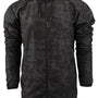 Burnside Mens Water Resistant Full Zip Hooded Windbreaker Jacket - Black Camo