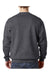 Bayside BA1102 Mens USA Made Crewneck Sweatshirt Heather Charcoal Grey Model Back