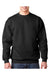 Bayside 1102 Mens USA Made Crewneck Sweatshirt Black Model Front
