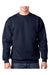 Bayside 1102 Mens USA Made Crewneck Sweatshirt Navy Blue Model Front
