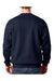 Bayside 1102 Mens USA Made Crewneck Sweatshirt Navy Blue Model Back