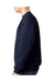 Bayside 1102 Mens USA Made Crewneck Sweatshirt Navy Blue Model Side