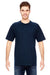 Bayside 2905 Mens USA Made Short Sleeve Crewneck T-Shirt Navy Blue Model Front