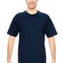 Bayside Mens USA Made Short Sleeve Crewneck T-Shirt - Navy Blue
