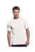 Bayside BA3015 Mens USA Made Short Sleeve Crewneck T-Shirt w/ Pocket White Model Front