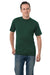 Bayside BA3015 Mens USA Made Short Sleeve Crewneck T-Shirt w/ Pocket Forest Green Model Front