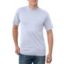 Bayside Mens USA Made Short Sleeve Crewneck T-Shirt w/ Pocket - Ash Grey