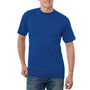 Bayside Mens USA Made Short Sleeve Crewneck T-Shirt w/ Pocket - Royal Blue