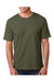 Bayside BA5040 Mens USA Made Short Sleeve Crewneck T-Shirt Olive Green Model Front