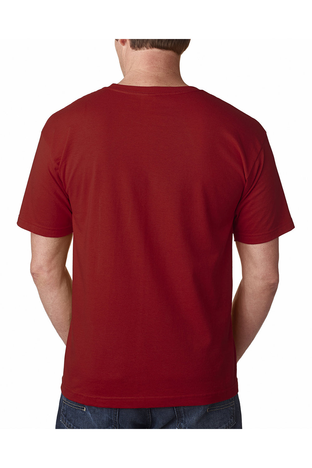 Bayside BA5040 Mens USA Made Short Sleeve Crewneck T-Shirt Cardinal Red Model Back