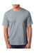 Bayside 5040 Mens USA Made Short Sleeve Crewneck T-Shirt Dark Ash Grey Model Front