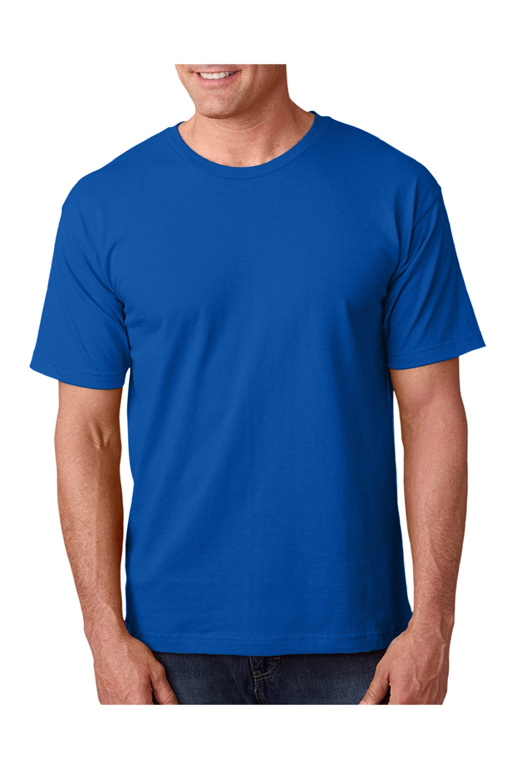 Bayside 5040 Mens USA Made Short Sleeve Crewneck T-Shirt Royal Blue Model Front