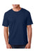 Bayside 5040 Mens USA Made Short Sleeve Crewneck T-Shirt Light Navy Blue Model Front