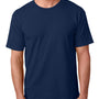 Bayside Mens USA Made Short Sleeve Crewneck T-Shirt - Light Navy Blue
