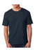 Bayside 5040 Mens USA Made Short Sleeve Crewneck T-Shirt Dark Navy Blue Model Front