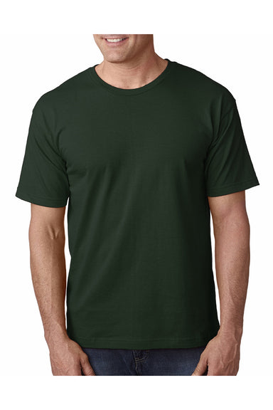 Bayside 5040 Mens USA Made Short Sleeve Crewneck T-Shirt Hunter Green Model Front