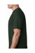 Bayside 5040 Mens USA Made Short Sleeve Crewneck T-Shirt Hunter Green Model Side