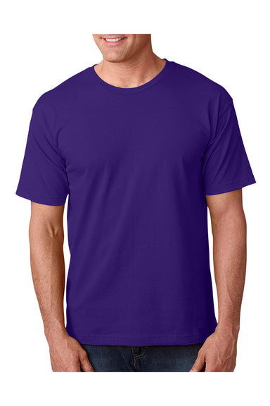 Bayside BA5040 Mens USA Made Short Sleeve Crewneck T-Shirt Purple Model Front