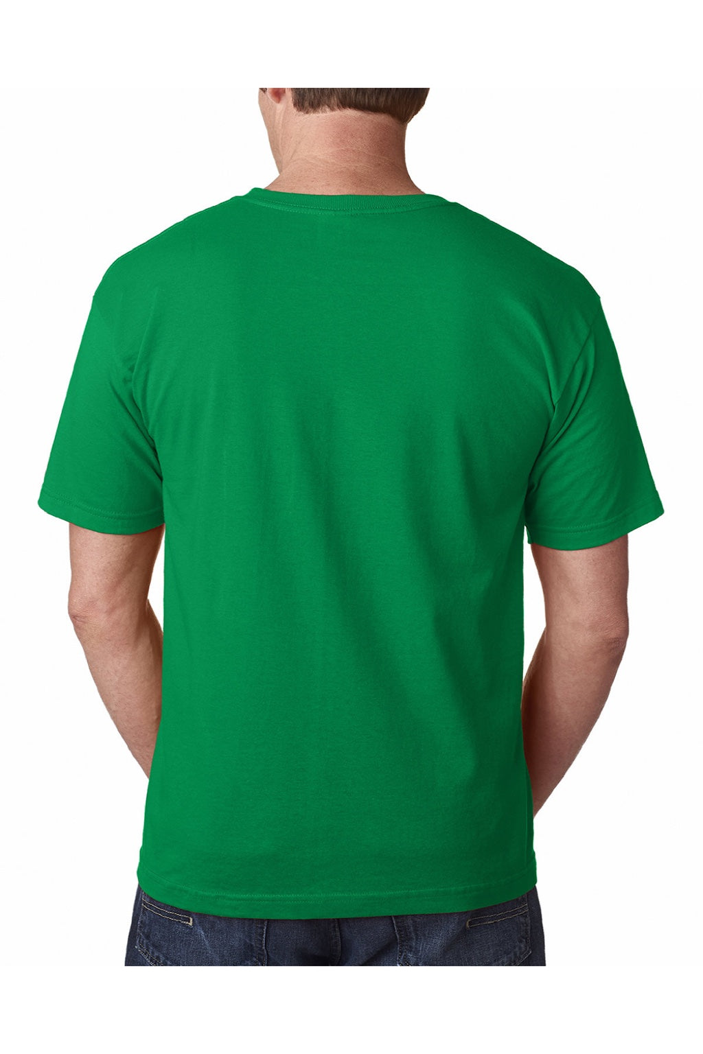 Bayside 5040 Mens USA Made Short Sleeve Crewneck T-Shirt Irish Kelly Green Model Back