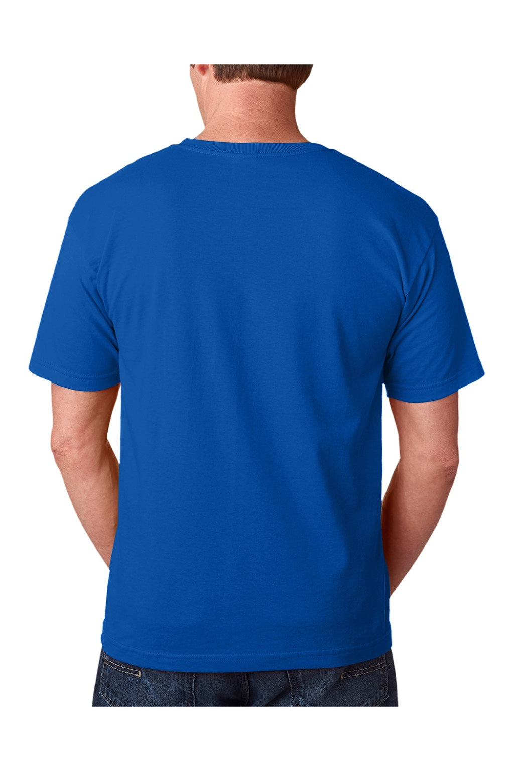Bayside 5040 Mens USA Made Short Sleeve Crewneck T-Shirt Royal Blue Model Back