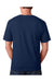 Bayside 5040 Mens USA Made Short Sleeve Crewneck T-Shirt Light Navy Blue Model Back