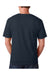 Bayside BA5040 Mens USA Made Short Sleeve Crewneck T-Shirt Dark Navy Blue Model Back