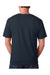 Bayside 5040 Mens USA Made Short Sleeve Crewneck T-Shirt Dark Navy Blue Model Back