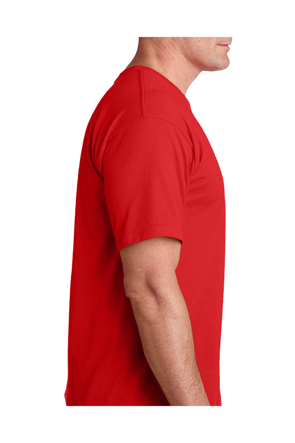 Bayside 5040 Mens USA Made Short Sleeve Crewneck T-Shirt Red Model Side