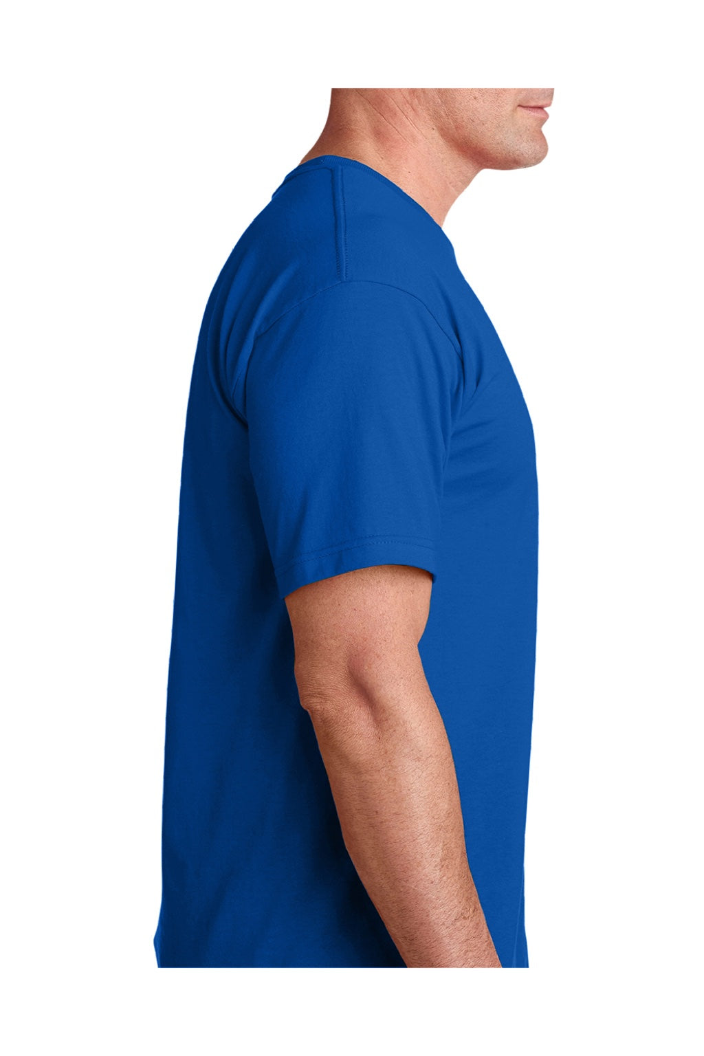 Bayside 5040 Mens USA Made Short Sleeve Crewneck T-Shirt Royal Blue Model Side