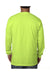 Bayside BA5060 Mens USA Made Long Sleeve Crewneck T-Shirt Lime Green Model Back
