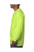 Bayside BA5060 Mens USA Made Long Sleeve Crewneck T-Shirt Lime Green Model Side